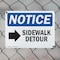 Signmission Sidewalk Detour (Right Arrow), 10 in W x Rectangle, Plastic OS-2PACK-NS-P-710-L-18327 - alternate 2